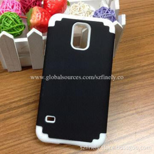 PC + Silicone Cases for Samsung S5, 2-in-1 Design, Various Colors Available